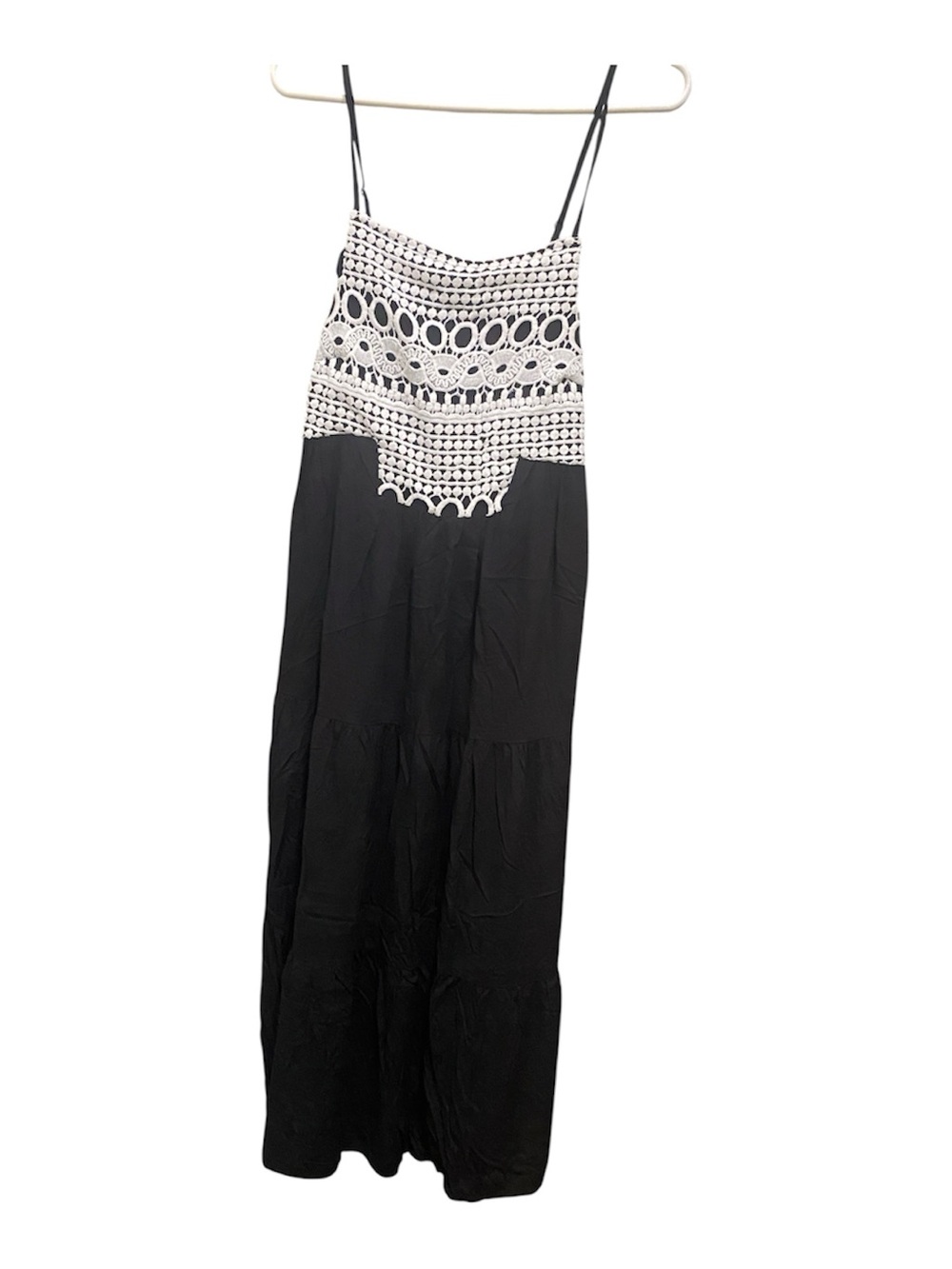 Black & White Crochet-Top Maxi dress size small